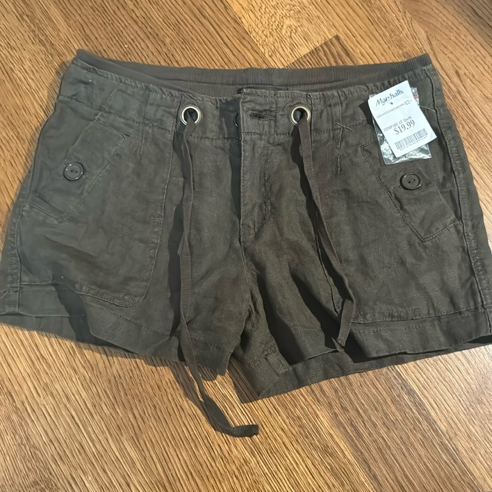 Brown Linen Shorta